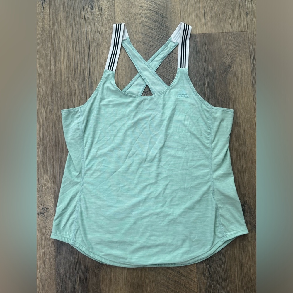 Adidas Climalite Cross Back Workout Tank Size L EUC
